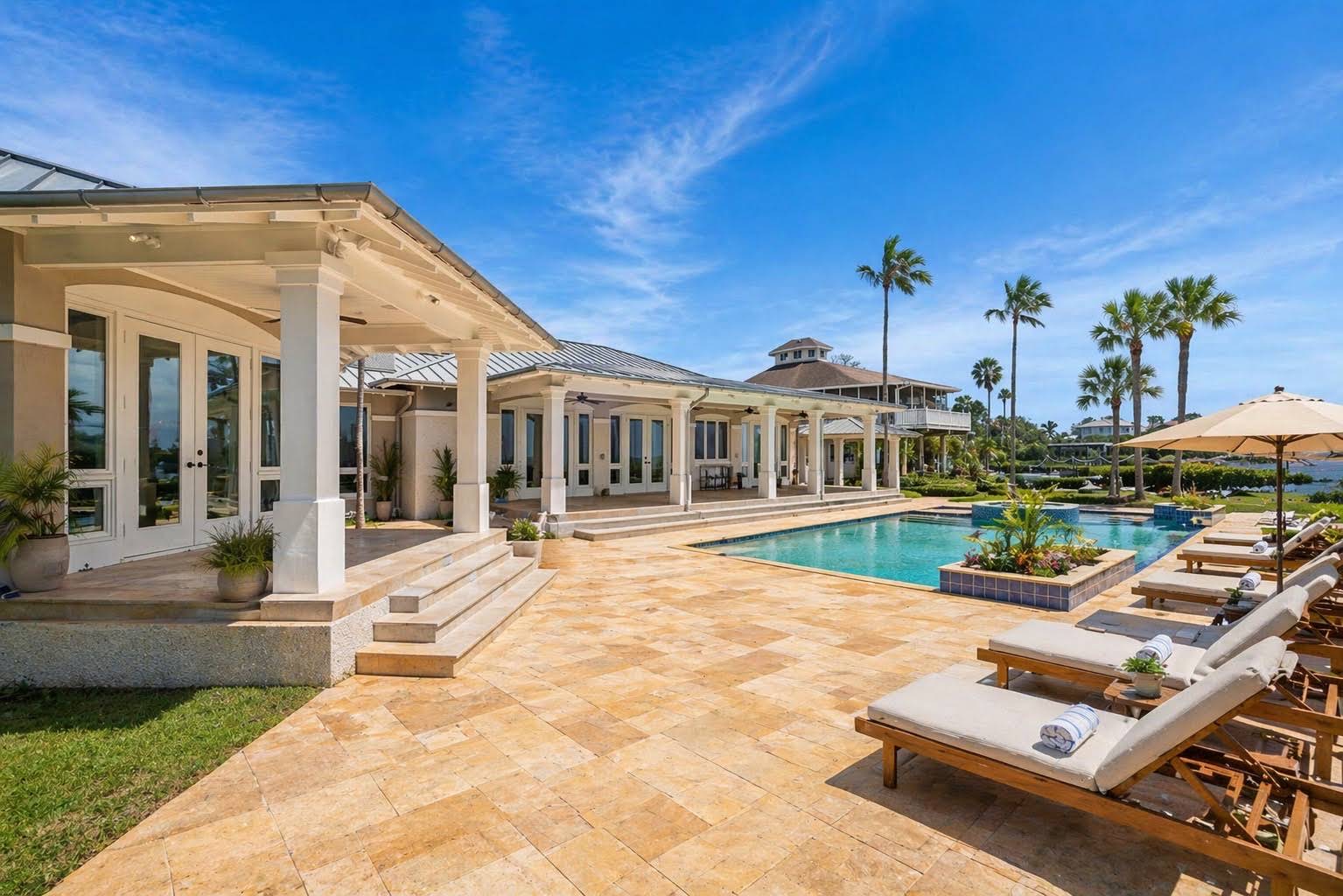 High-end paver pool deck installation